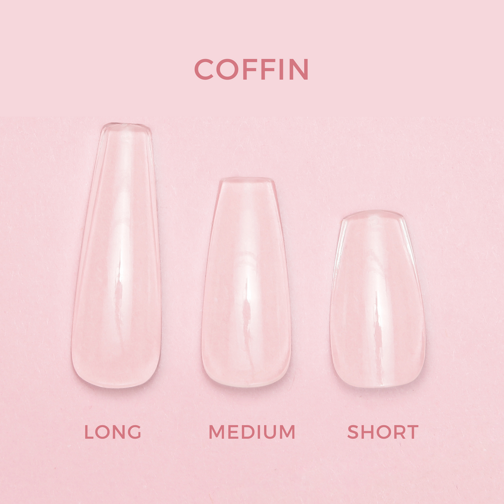 Soft Gel Press On Tipper • Coffin Long (600 pcs)