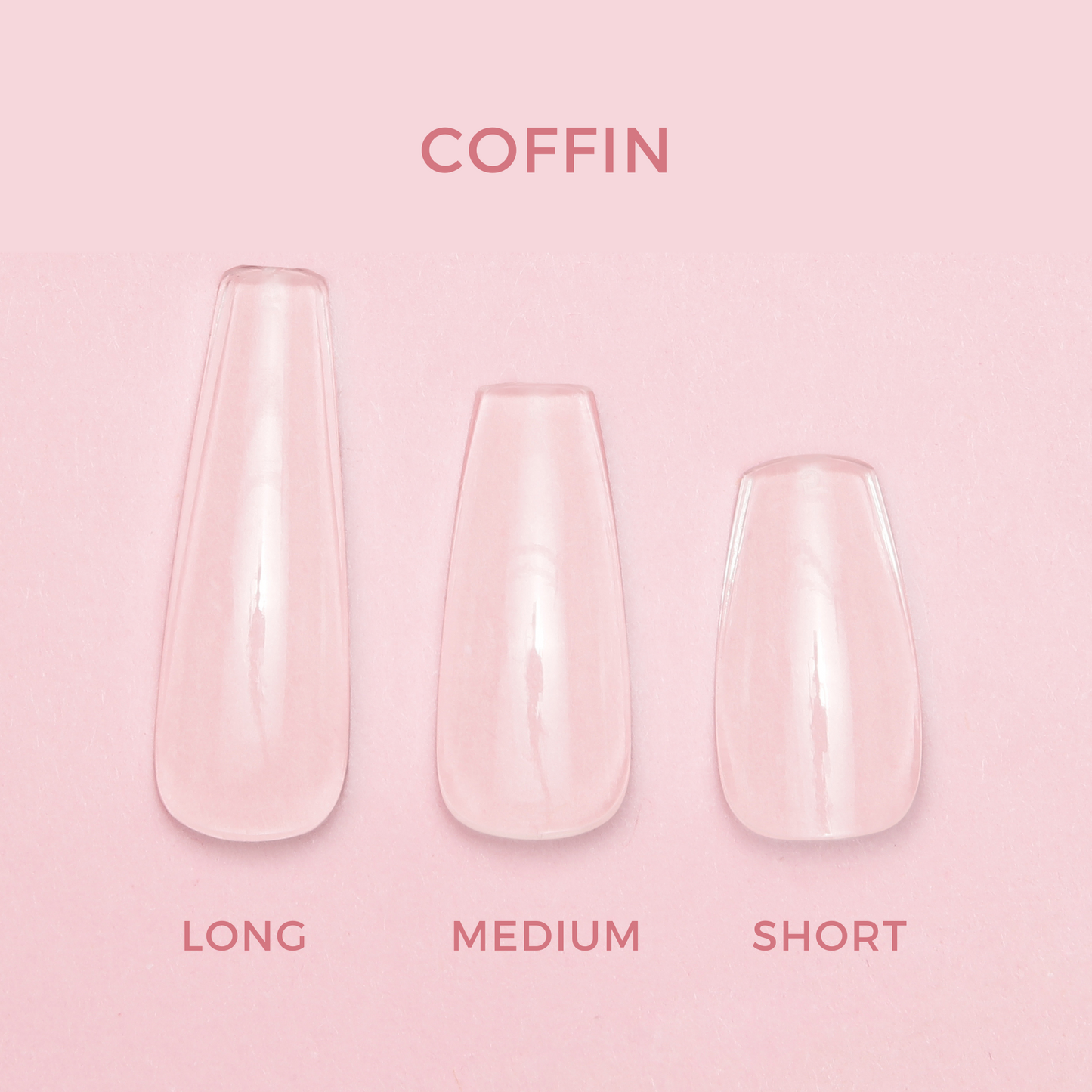 Soft Gel Press On Tipper • Coffin Long (600 pcs)