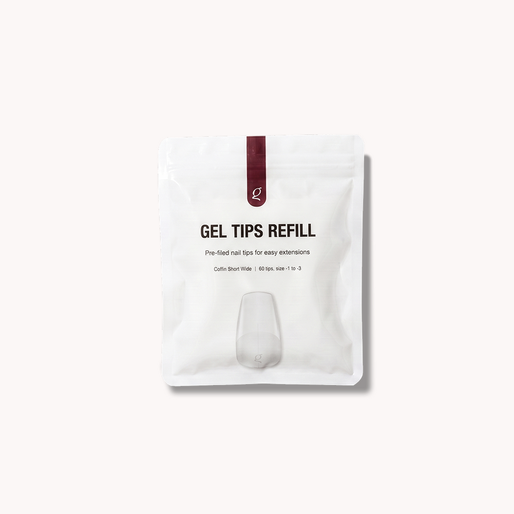 Gel Tips Wide Size • Coffin Short • Refill Bags (60 pcs) • The Gel Collection
