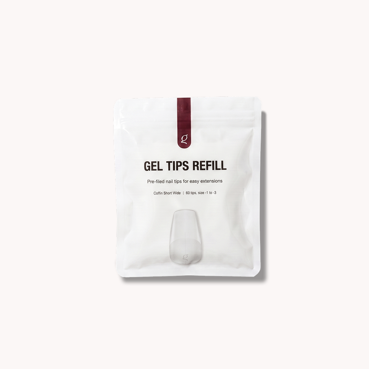 Gel Tips Wide Size • Coffin Short • Refill Bags (60 pcs) • The Gel Collection