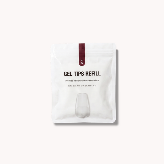 Gel Tips Wide Size • Coffin Short • Refill Bags (60 pcs) • The Gel Collection