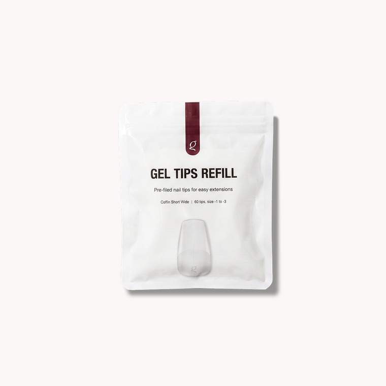 Gel Tips Wide Size • Coffin Short • Refill Bags (60 pcs) • The Gel Collection