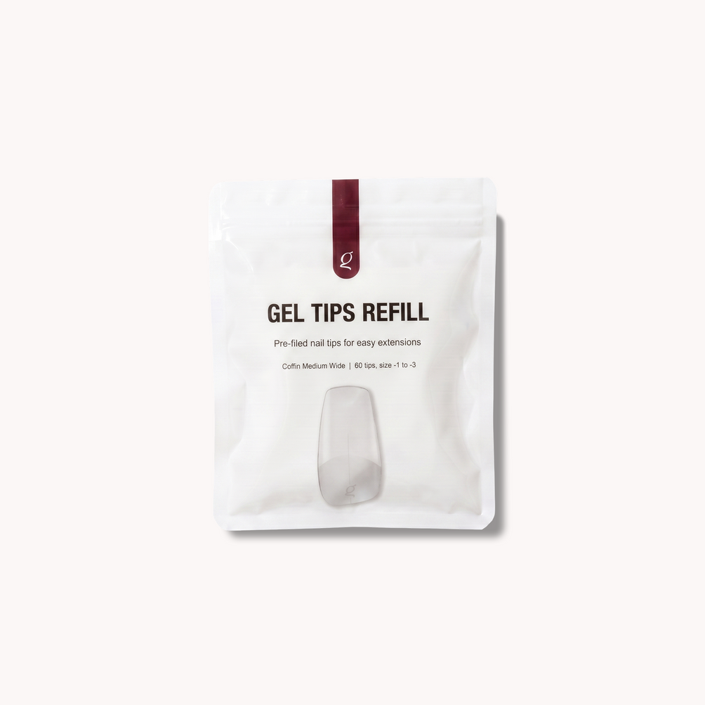 Gel Tips Wide Size • Coffin Medium • Refill Bags (60 pcs) • The Gel Collection