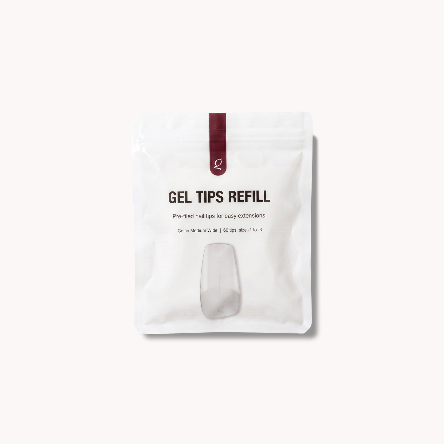 Gel Tips Wide Size • Coffin Medium • Refill Bags (60 pcs) • The Gel Collection