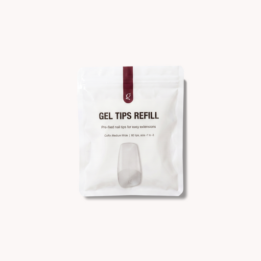 Gel Tips Wide Size • Coffin Medium • Refill Bags (60 pcs) • The Gel Collection