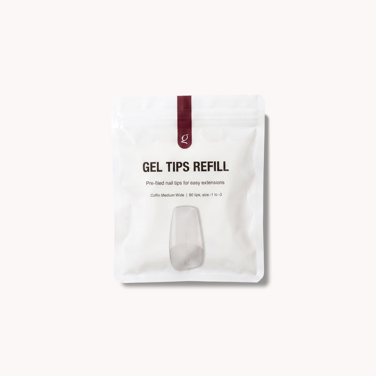 Gel Tips Wide Size • Coffin Medium • Refill Bags (60 pcs) • The Gel Collection