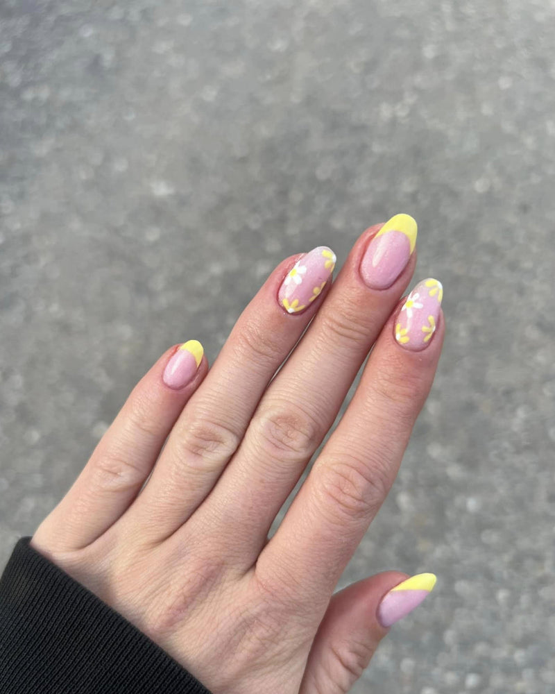 Rubber Base Blossom Pink Shimmer + 516 Lemon