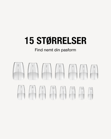 15 størrelser – find nemt din pasform