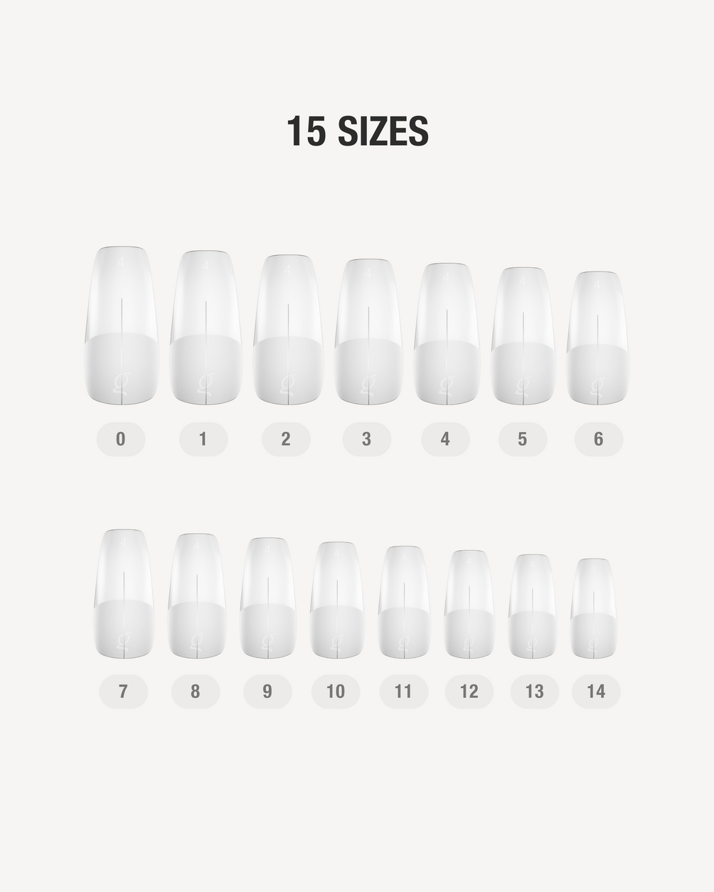Gel Tips Coffin Medium – 15 sizes