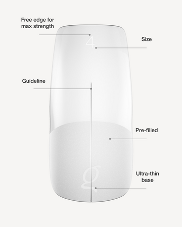 Gel Tips Square Medium – free edge, size, guideline, pre-filled, ultra-thin base